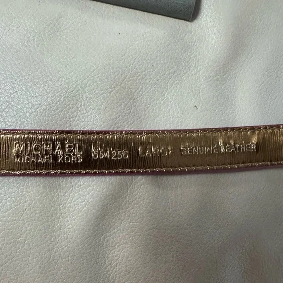 Michael Michael Kors Textured Pink Leather Belt - Picture 8 of 12